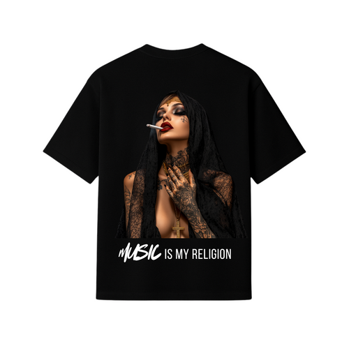 T-SHIRT OVERSIZE -  MUSIC IS MY RELIGION