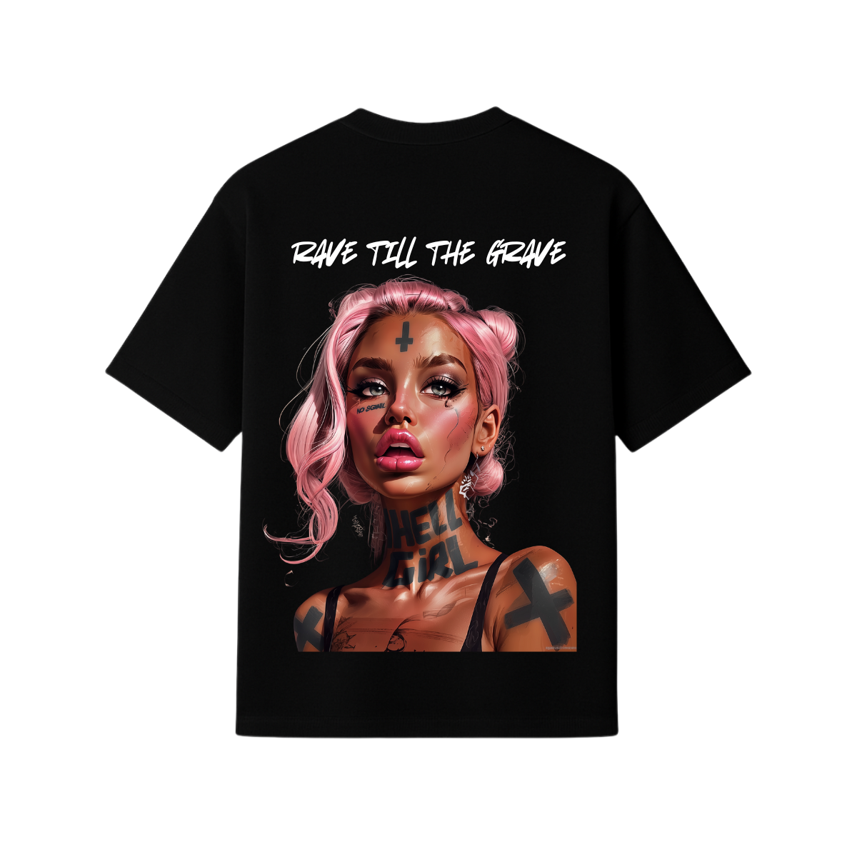 T-SHIRT OVERSIZE - RAVE TILL THE GRAVE.